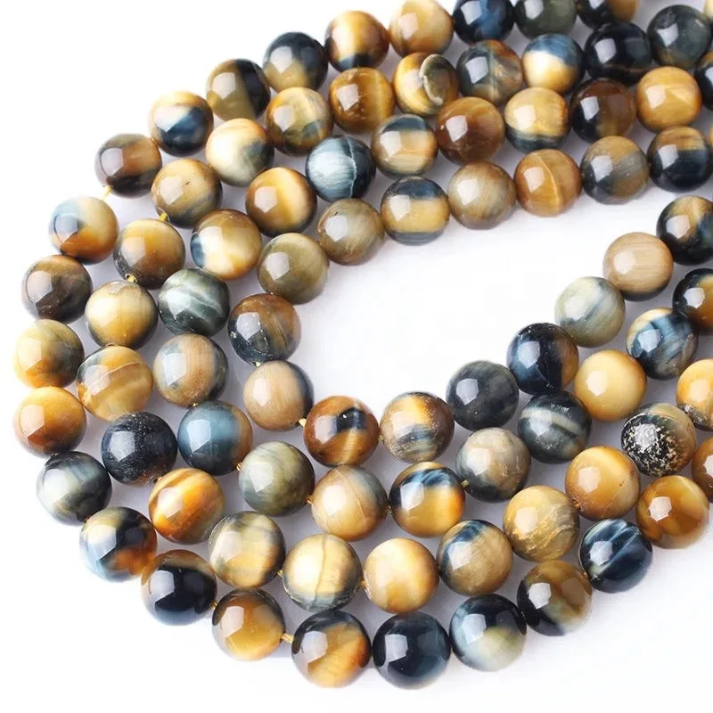 

6-12mm High Quality Loose Bead Mixed With Golden Tiger Eye Stone Wealth Healthy Purify Gift Unique Energy Crystal String Cure