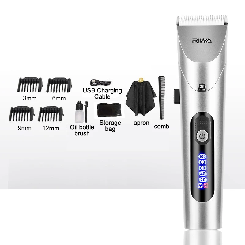 

Xiaomi RIWA Hair Clipper Professional Electric Trimmer With LED Screen Washable Rechargeable Men Strong Power Steel Cutter Head