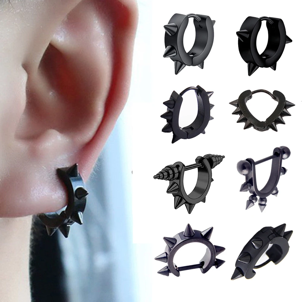 9 Стиль в стиле панк для мужчин и женщин серьги клипсы Заостренный носок Заклепки