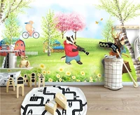 xue sucustomized large mural wallpaper nordic creative hand painted illustration animal childrens room background wall