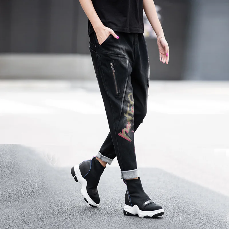 Max LuLu 2019 модные корейские женские винтажные Лоскутные Джинсовые брюки Роскошные