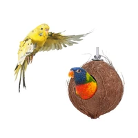toys natural house decoration warm bird cage home hamster squirrel parrot nest breeding parakeet durable coconut shell feeder1