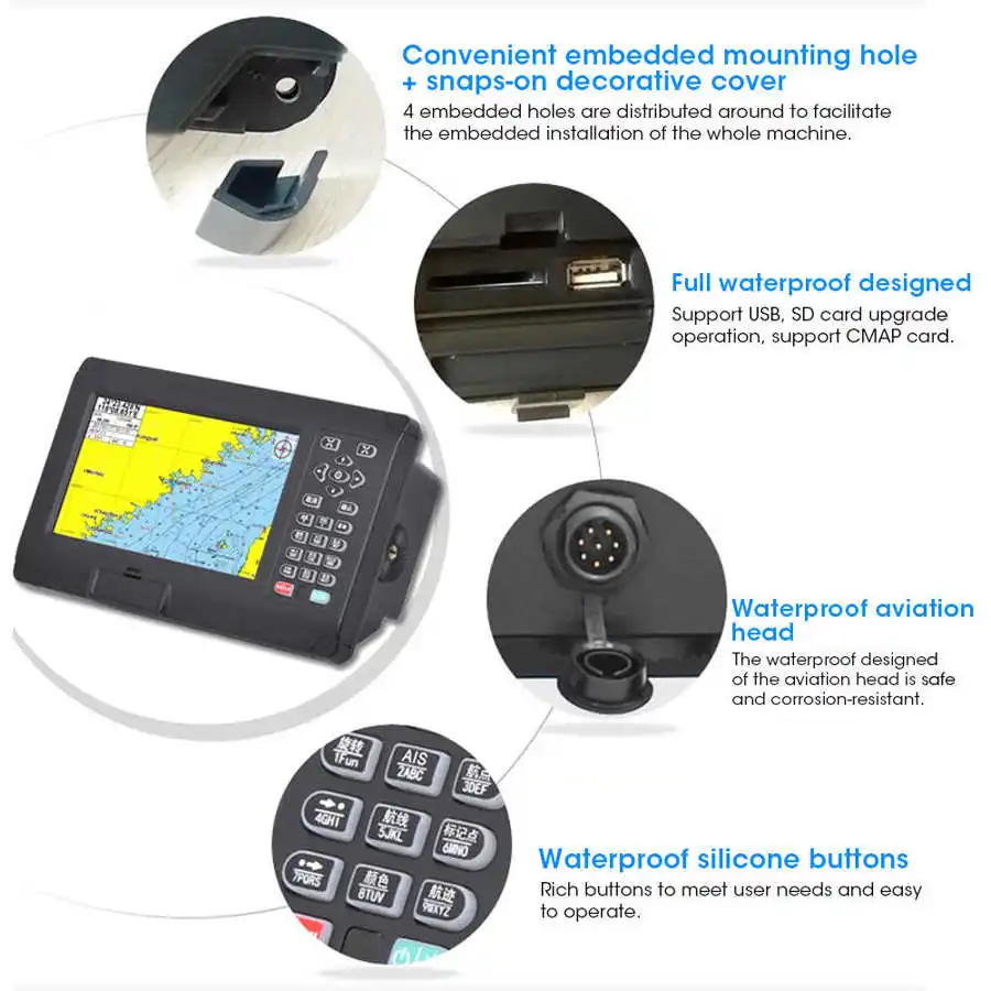 Морской BDS/GPS навигатор 8 дюймов цветной ЖК-дисплей диаграмма плоттер поддержка