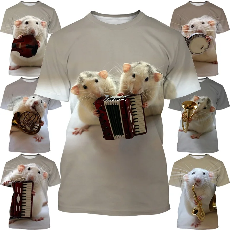 Новейшая футболка с 3D-принтом хомяка для мужчин и женщин мужские топы коротким