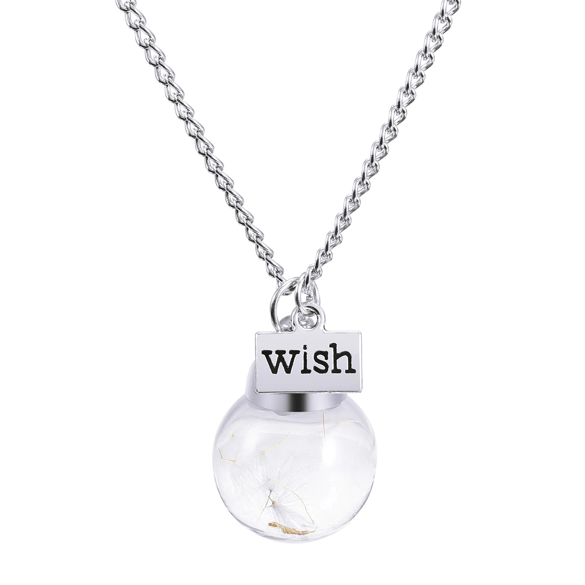 Новое модное колье с подвеской Lucky Wish натуральные семена одуванчика в стеклянной