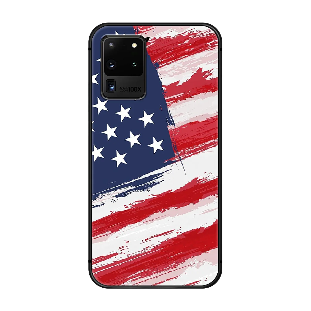 Чехол для телефона с американским флагом корпус корпуса Samsung Galaxy S 6 7 8 9 10 e 20 edge uitra