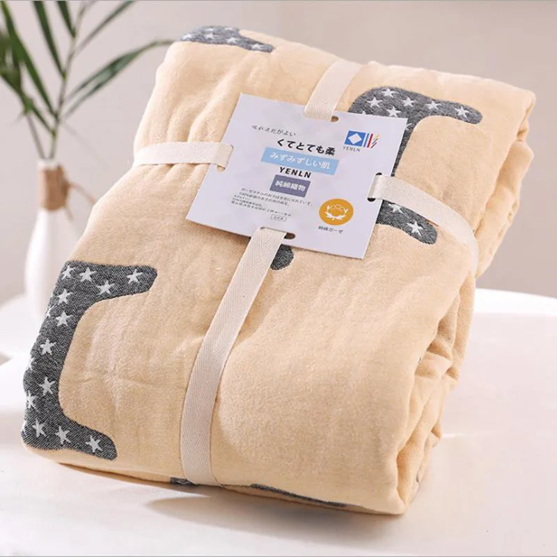 Cotton Reactive print pony Summer Blanket Bed Cover Sofa Travel Breathable Large Soft Throw air conditioning blanket | Дом и сад