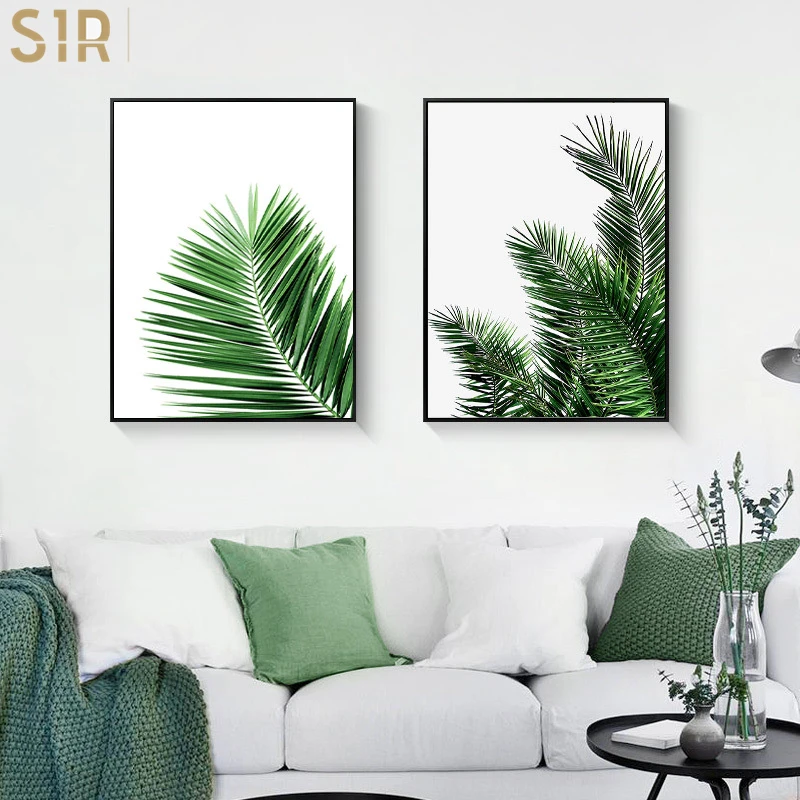 

Tropical Leaf Print Posters Monstera Leaf Palm Banana Canvas Painting Green Leaves Wall Art Living Room Decoration Pictures