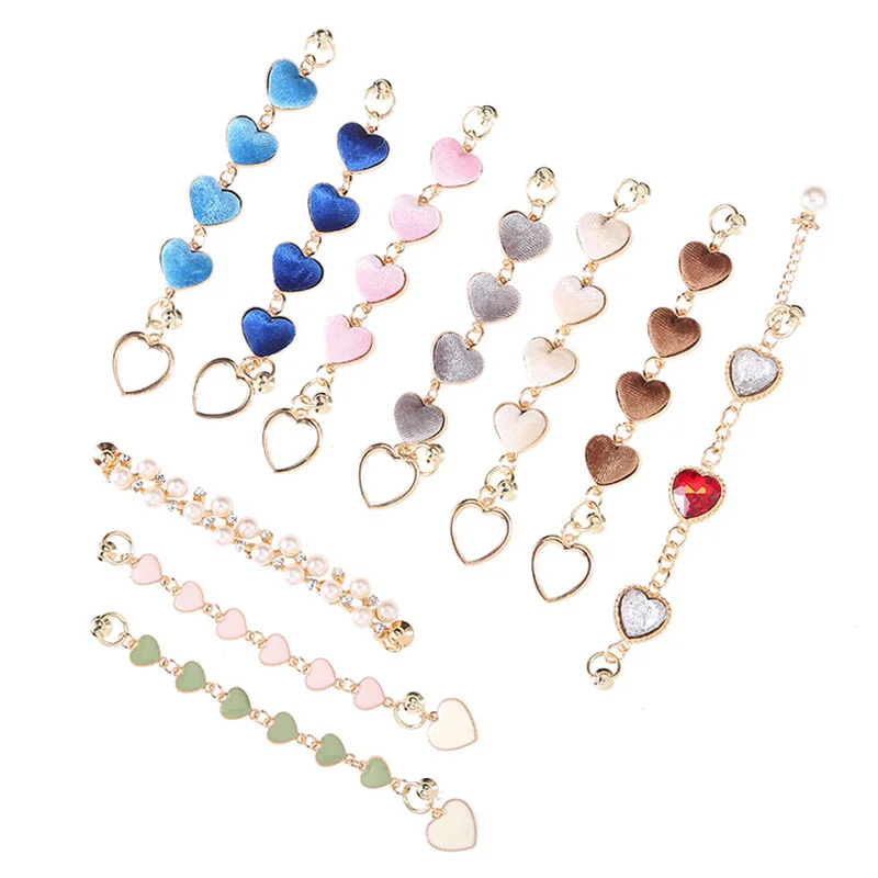 

Цветные фланелевые цепочки с подвесками в форме сердца и жемчуга, высококачественные браслеты «сделай сам», ювелирные изделия, чехол для те...