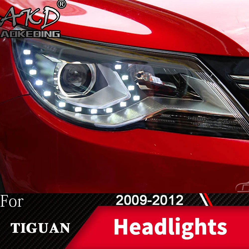 Фара для автомобиля VW Tiguan 2009-2012 Tiguan головной светильник s противотуманный светильник s дневной ходовой светильник DRL H7 светодиодный Биксеноновая лампа автомобильные аксессуары
