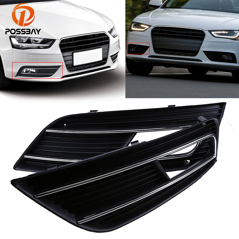 

Передний бампер POSSBAY, решетка, противотуманный светильник, крышка для Audi A4 B8 2012 2013 2014 2015, лицевая сторона, левая/правая сторона, для Audi A4 грили