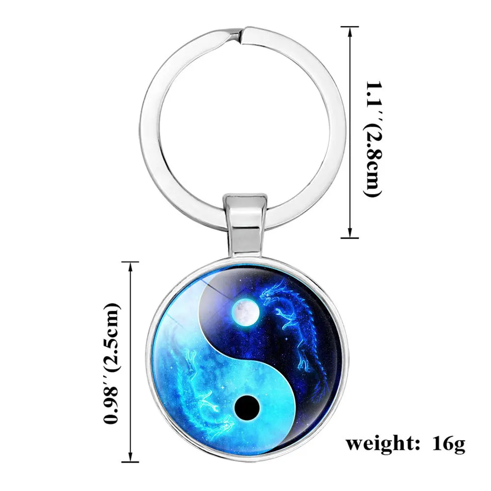 Новый Китай Тай Чи сплетни Инь Ян Кот брелок в форме рыбы хрустальные очки