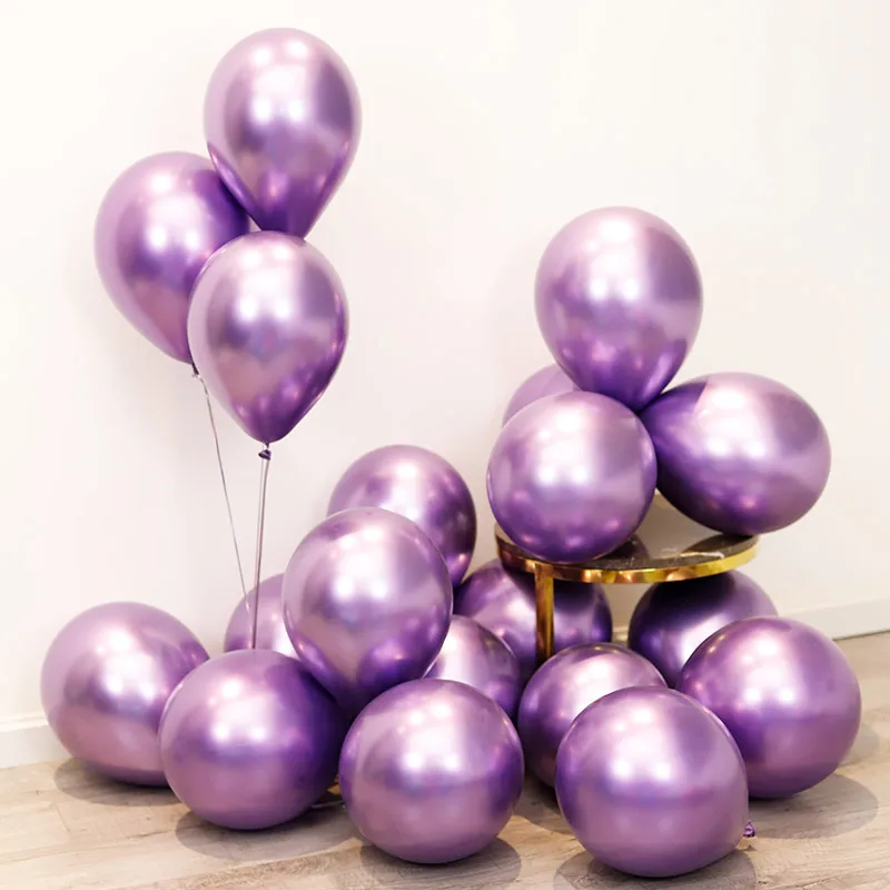 purple 30/50/100 шт Металлические жемчужные латексные шары для свадьбы, дня рождения настольная лампа для украшения детского душа для мальчиков и девочек, украшения для девичника расходные материалы - Цвет: purple