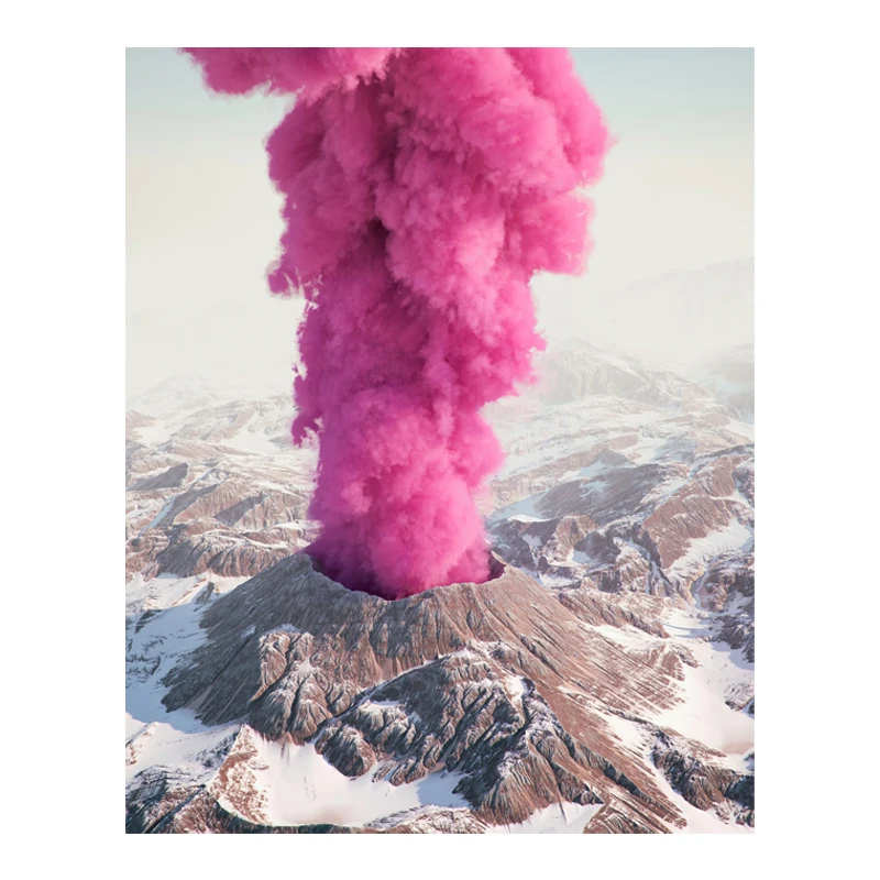 

Scandinavian Pink Volcano Mountain Canvas Poster and Print Landscape Painting Decoration Home Wall Art Modern Living Room Decor