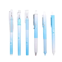 6pcs creative soft silicone gel pen black ink simple fresh 0 5mm writing office signature pen school student stationery supplies