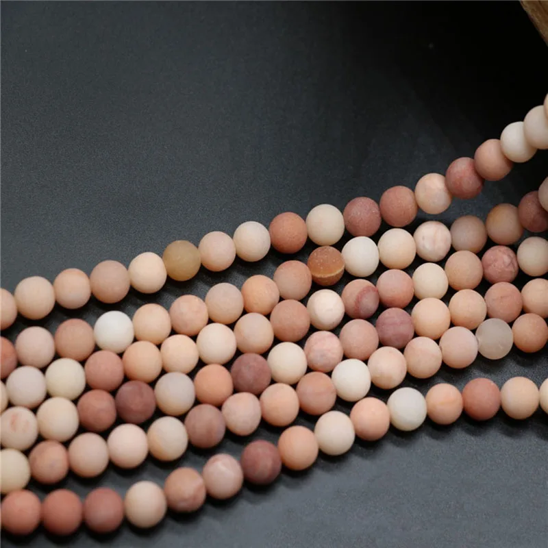 Матовые розовые бусины из натурального камня для авантюрина круглые свободные