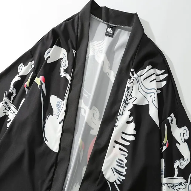 Японское кимоно кардиган для мужчин летняя Новинка Haori Samurai Kimonos каратэ уличная