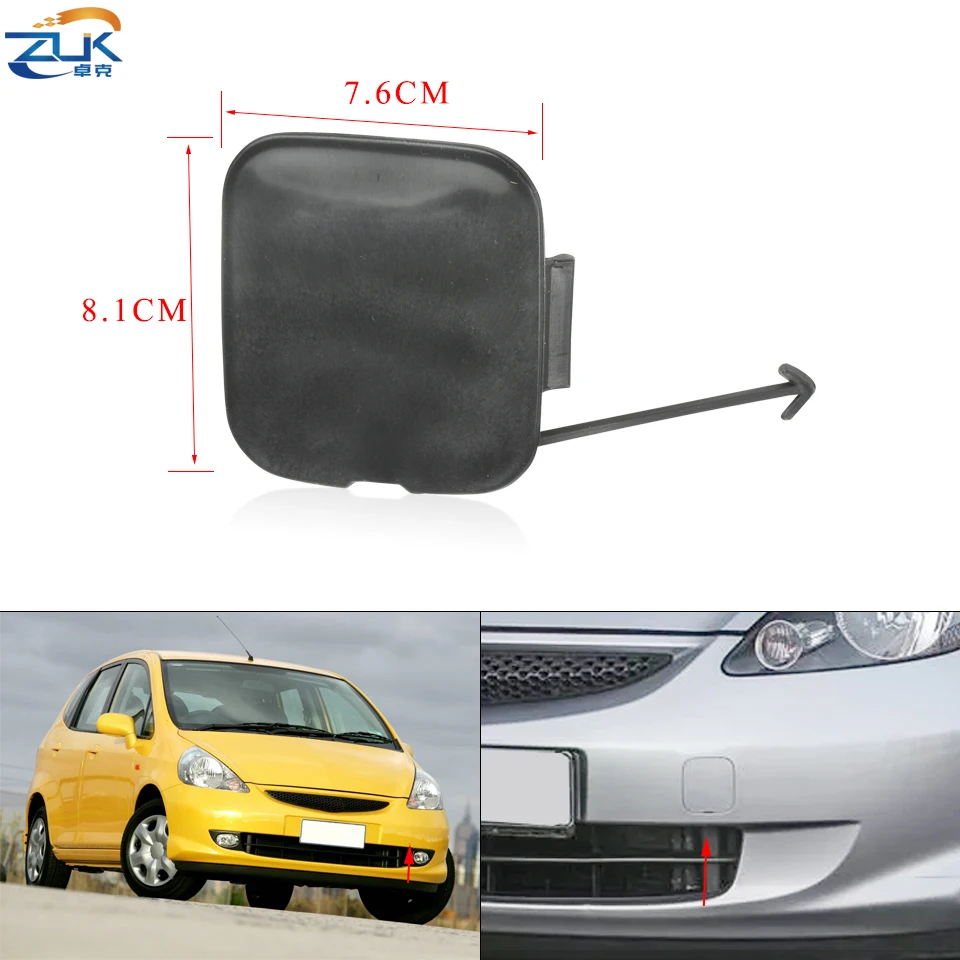 

Крышка переднего бампера для буксирного крюка ZUK, крышка с отверстием для буксирного крюка для HONDA FIT JAZZ GD1 GD3 2005 2006 2007 2008, базовый цвет 71504-SAA-900