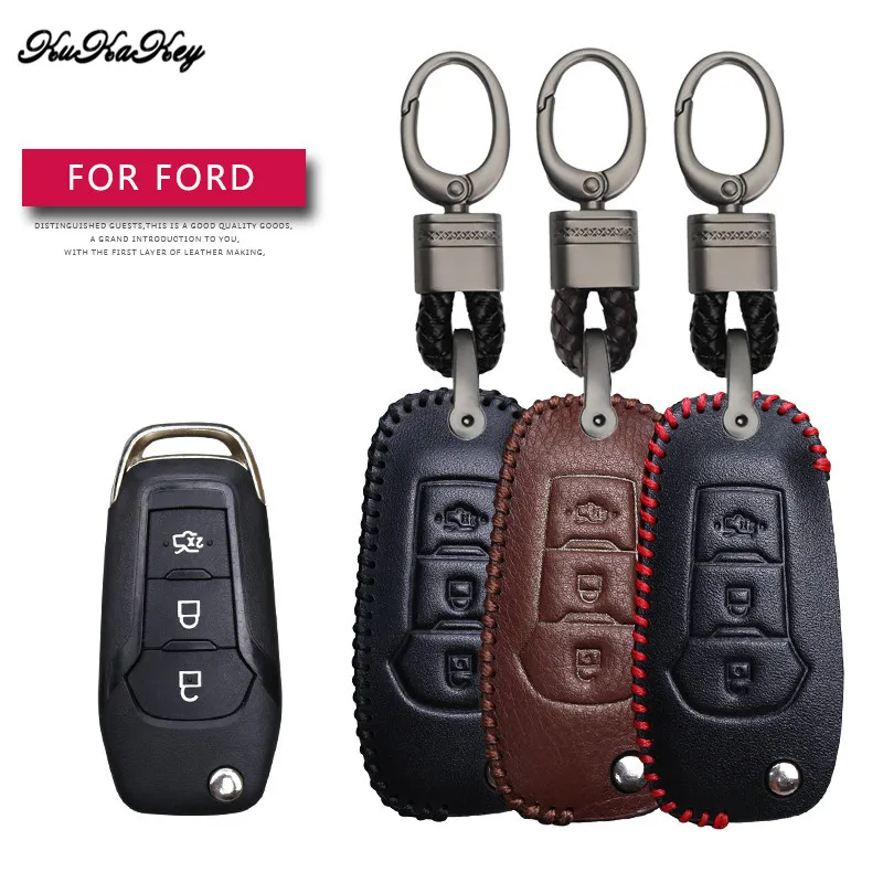 Кожаный чехол для автомобильного ключа защитный Ford Fusion Mondeo EVEREST Ecosport Ranger Escape