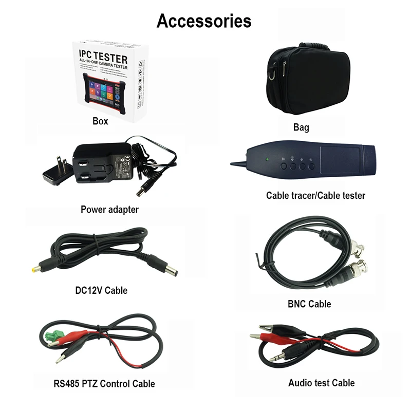 

H.265 4K IP Camera Tester Analog AHD TVI CVI SDI IPC Tester Monitor 4 in1 CCTV Camera tester with1920*1200P Retina Touch Screen