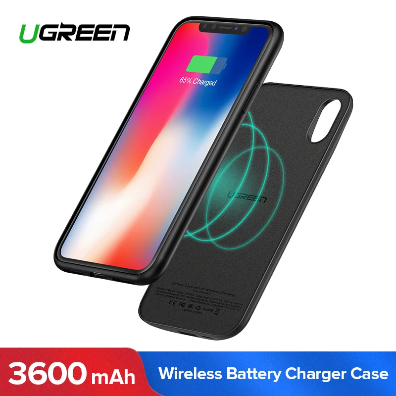 Ugreen 3600 мАч Беспроводной зарядки Батарея чехол для iPhone X XS внешний Беспроводной заряда Батарея крышка