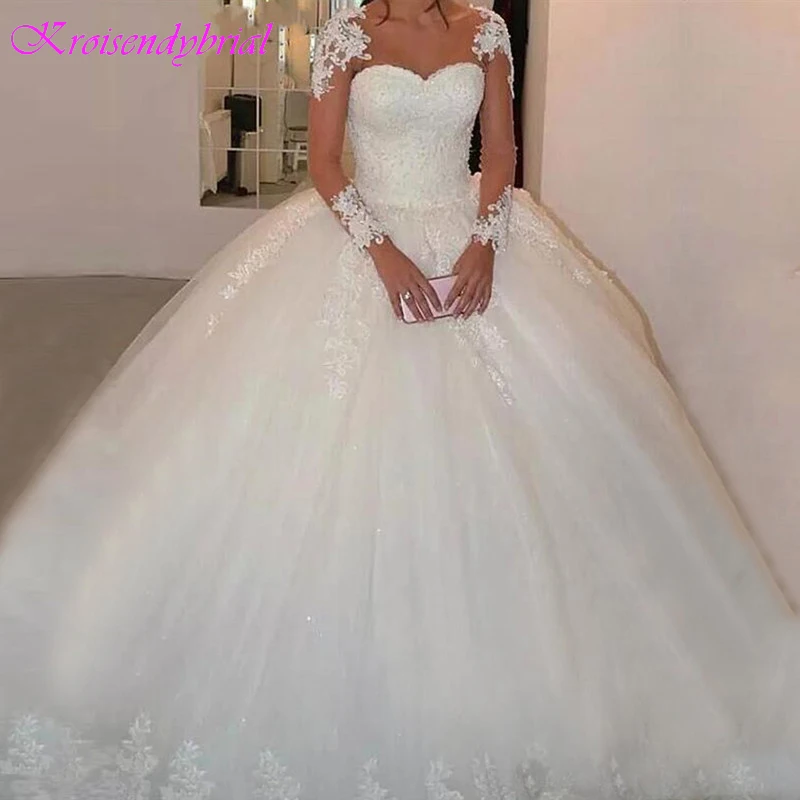 QFS031 Vestidos De Noiva изготовление на заказ свадебные платья с длинными рукавами Бальные платья robe de mariage скромное красивое платье невесты