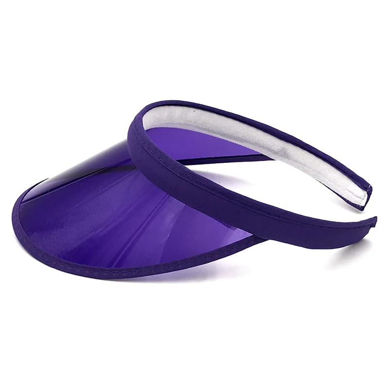 2019 New Summer Women Men Sun Hat Candy Color Transparent Empty Top Plastic PVC ja Sunshade Visor Caps Bicycle | Аксессуары для