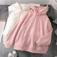 new autumn winter thick warm coat women hoody sweatshirt solid blue pullover casual tops lady loose long sleeve oversized
