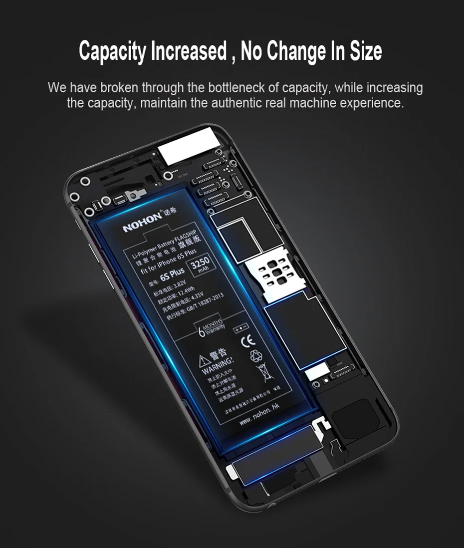 Nohon аккумулятор для Apple iPhone 7 6 6 S Plus айфон 6splus 6plus запасная батарея для iPhone6 iPhone7 Bateria Высокая емкость Бесплатные инструменты