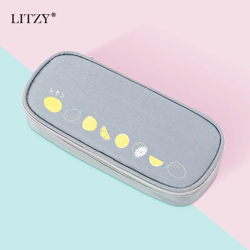 Пенал большой емкости с фруктами для девочек и мальчиков многофункциональный