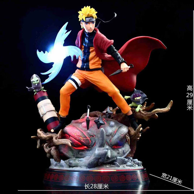 

29cm Naruto Figura Anime Gk Uzumaki Naruto Sennin Model Pvc Action Figure Can Emit Light Model Kids Gifts Games Children Figure