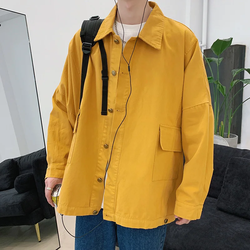 2019 осень и зима новая мужская вымытая Рабочая куртка модная повседневная