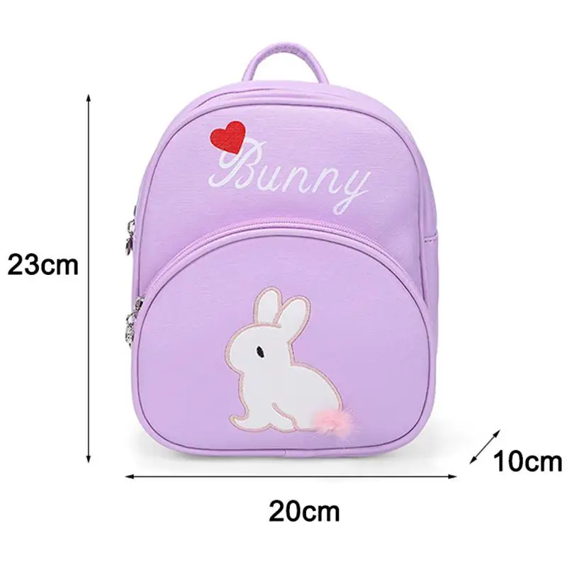 

2021 New Kids Backpack for Girls Small Bags Cute Cartoon Rabbit Children School Bag Mini Backpack Leather Shoulder Bags Knapsack