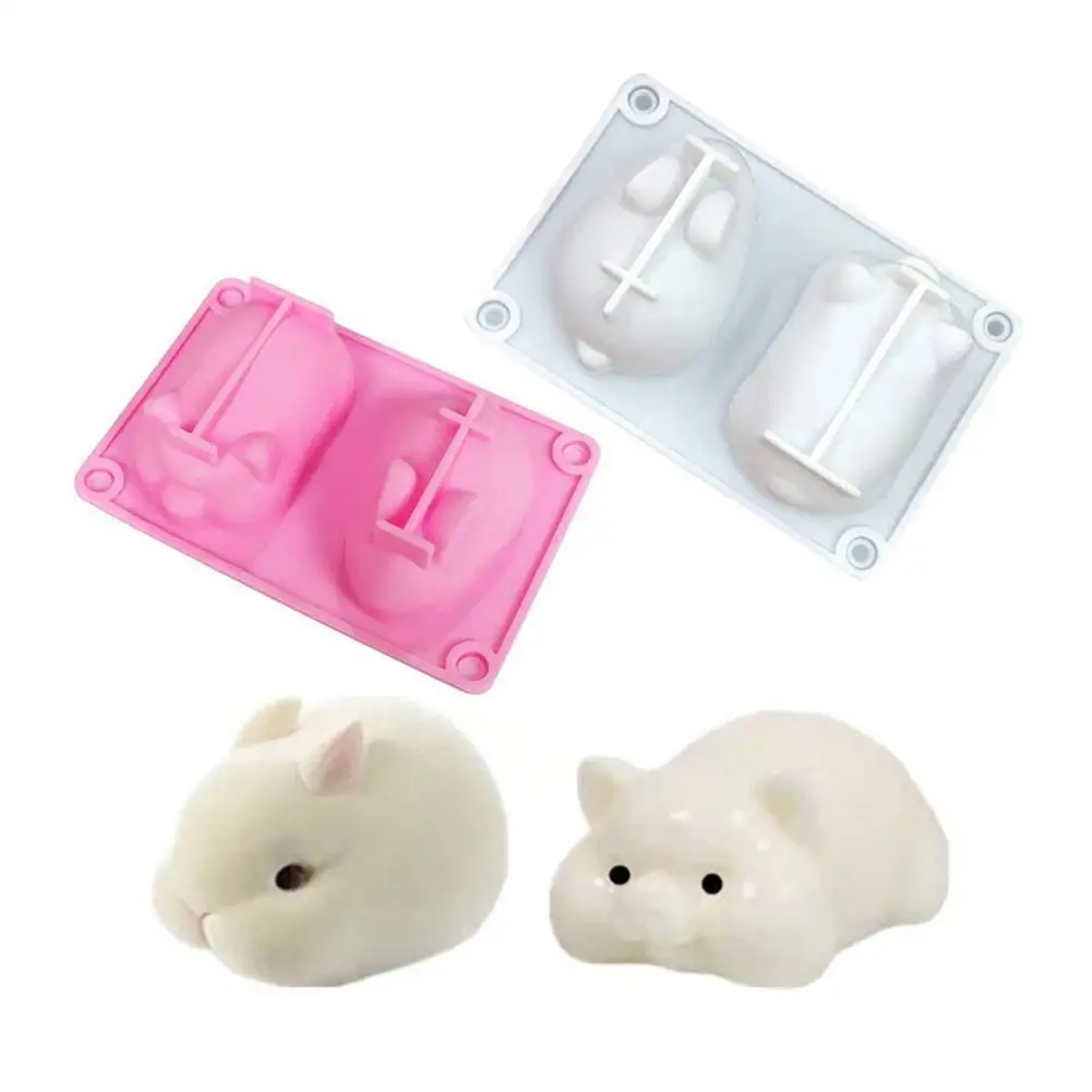 

3D DIY Baking Tools Non-stick Silicone Cake Mold Rabbit Pig Shaped Chocolate Mold For Pastry Pudding Jelly Mould Cake Decorating