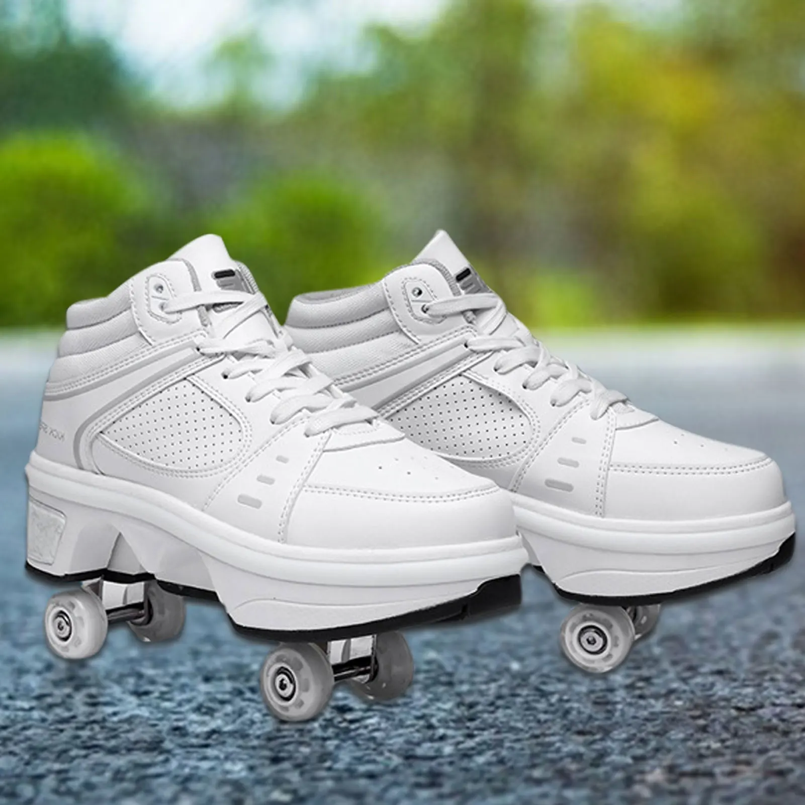 Деформация туфли для паркура четырехколесные круглые беговые кроссовки