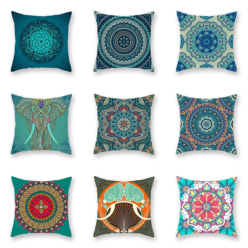 

Mandala Cushion Cover Ethnic Trend Style Pillowcovers Colorful Decorative Sofa Cushion Pillowcase Single Side Printed 45*45cm/pc