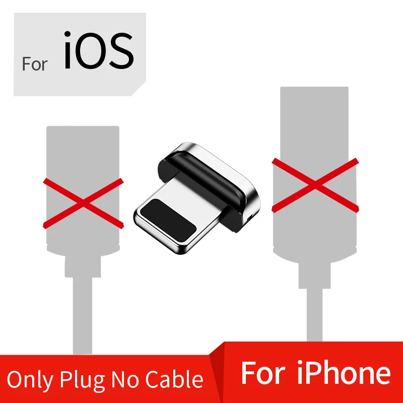 Олаф Магнитный кабель для lightning/Micro USB/type C зарядное устройство адаптер Разъем для Iphone Магнит Быстрая Зарядка Кабели для мобильных телефонов - Цвет: Only For iphone