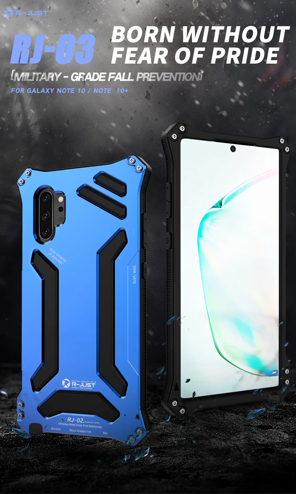 R-JUST серии Гандам металлический бампер для SAMSUNG Galaxy Note 10 Note 10 Plus Armor Doom алюминиевый корпус Чехол Coque