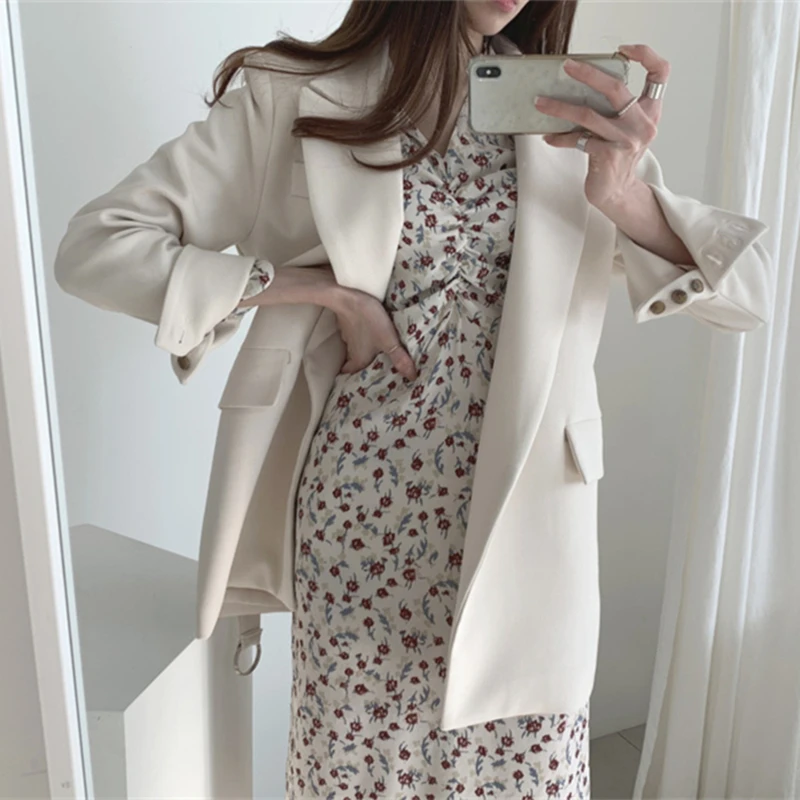 Новинка 2020 осенне зимние женские блейзеры куртки с карманами в Корейском стиле