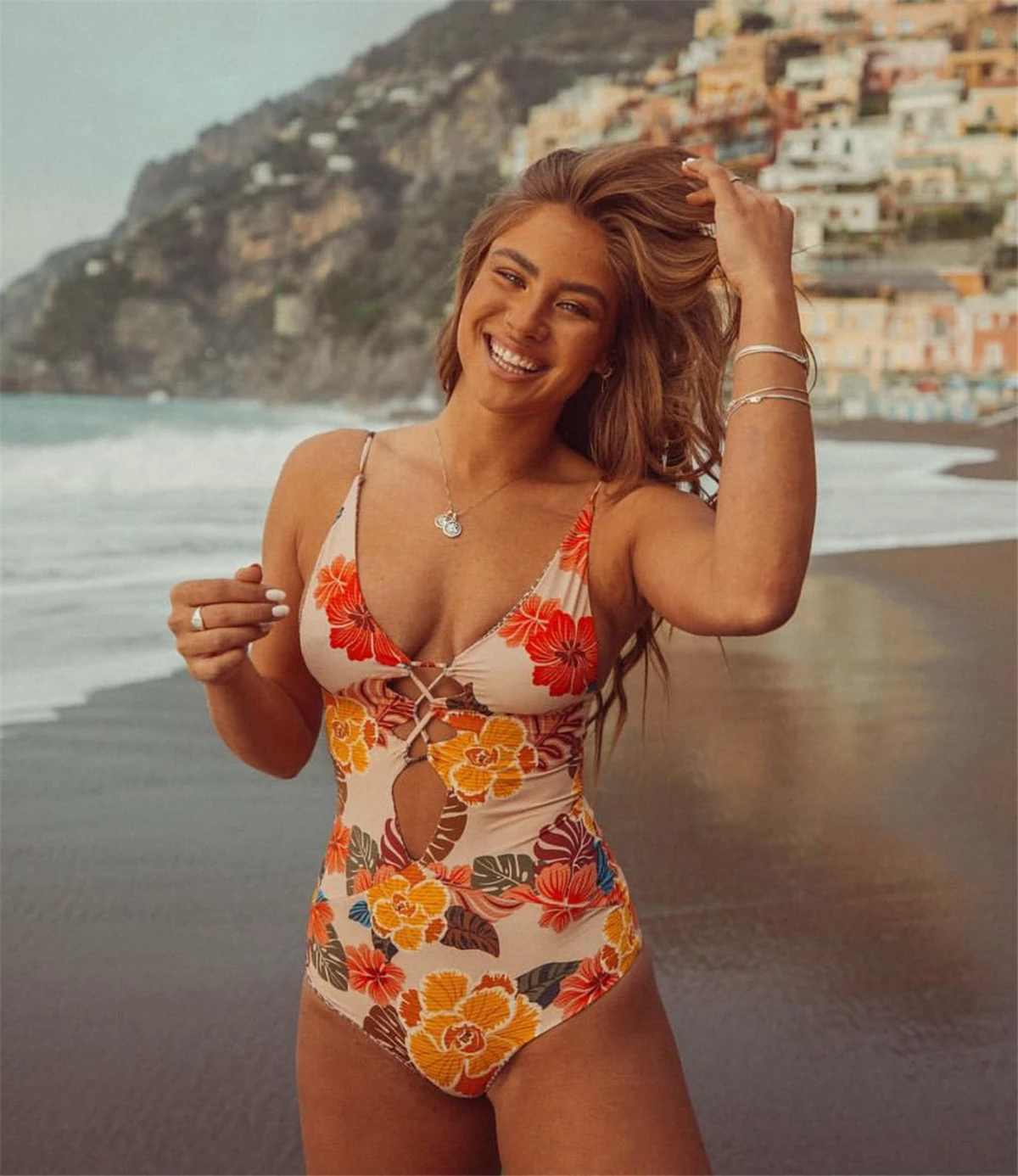 

One Piece Bikini Women Swimsuit Mujer Leaves Brazilian Thong Ruffle Sexy Swimwear 2021 Backless Monokini Beachwear Bathing Suit