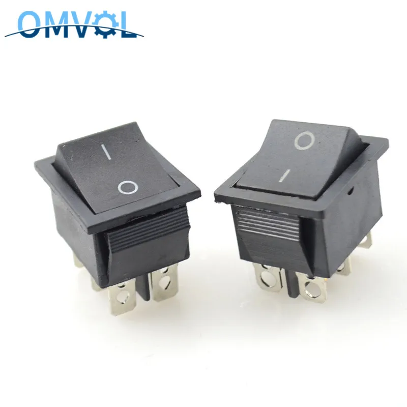 Тумблер DPST для включения/выключения черный переменный ток 15 А 250 В 20 125 6 контактов