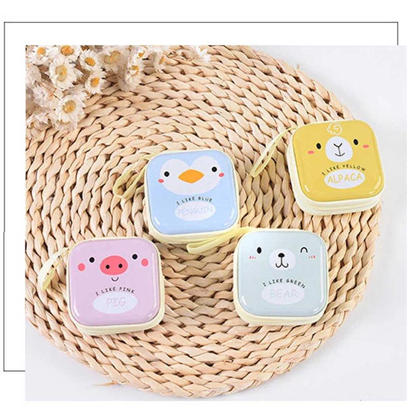 

Retro Coin Purse Tinplate Coin Purse Cute Earphone Box Bag With Zipper
