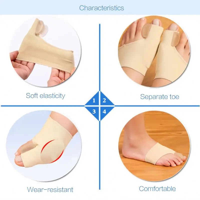 

1Pair Toe Separator Hallux Valgus Bunion Corrector Orthotics Feet Bone Thumb Adjuster Correction Pedicure Sock Straightener
