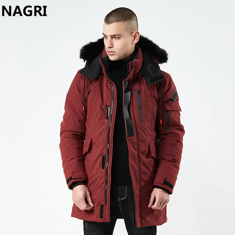 Зимняя мужская куртка с меховым воротником парка капюшоном толстые теплые