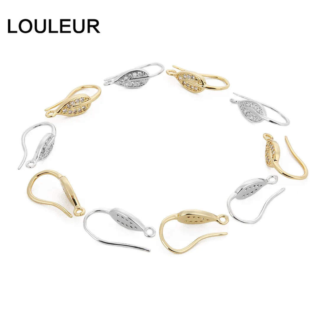 Louleur, 2 шт./лот, u-образные серьги в форме листа, крючок для женщин, сделай сам, серьги, модные ювелирные аксессуары, серьги, застежки, крючки