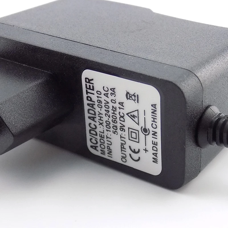 AC DC 9V 1A 1000ma Мощность адаптер питания ЕС штекер защита от обратной полярности