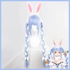 VTuber Usada Beijing Ora Парик Косы Hololive фантазия кролик девушка Уши Косплей Длинные плетеные волосы синие белые синтетические волосы ролевая игра