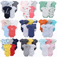 5pcs baby rompers 100 cotton lnfant body short sleeve clothing baby bodysuit jumpsuit cartoon printed baby boy girl clothes
