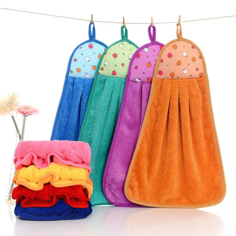 

Kitchen Coral Fleece Towel 30*40cm Soft Absorbent Microfiber Hand Towels Washing Dishcloth Rag for Car Household Cleaning Tool