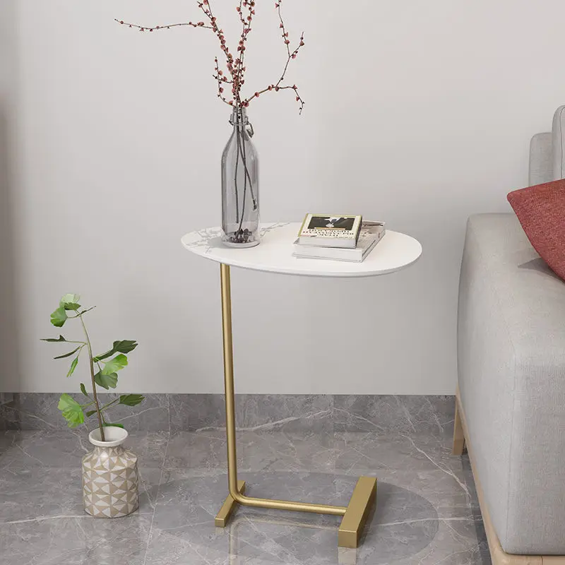 

Creative Scandinavian C-shaped removable simple solid wood iron sofa small side table side table bedside mini table